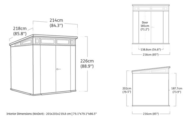 Pent Signature Záhradný domček 7x7, storm grey KETER 263851