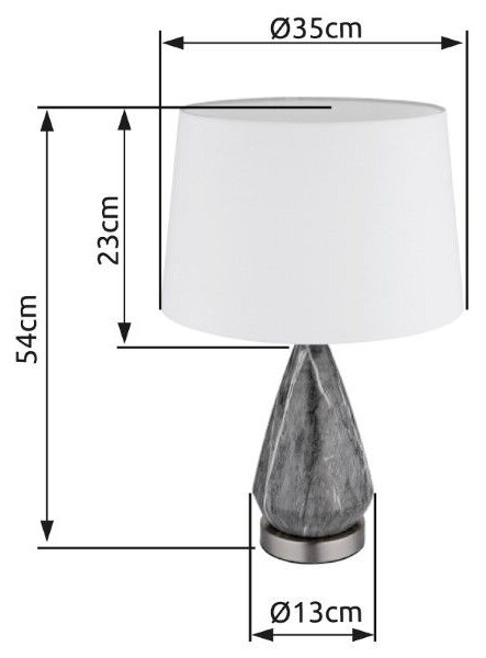 GLOBO 24147W KISA stolná lampa V540mm 1xE27 matný nikel, imitácia mramoru, biela