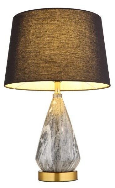 GLOBO 24147B KISA stolná lampa V540mm 1xE27 mosadzná, imitácia mramoru, čierna