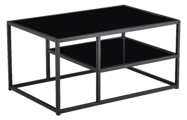 KONFERENČNÝ STOLÍK, čierna, kov, sklo, 90/60/45 cm Ti'me - Stolíky do obývačky