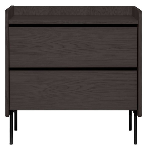 Čierna vysoká komoda v dekore duba 80x82 cm Wrap – Selection