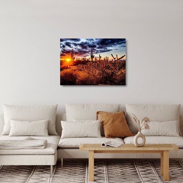 Sklenený obraz - Zlatá hodinka púšte (70x50 cm)