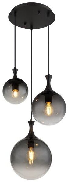 GLOBO 15885-3H DALTON závesné svietidlo D390mm 3xE27 čierna, dymová