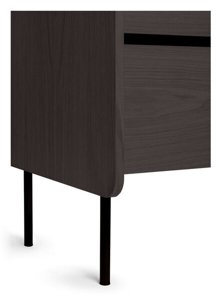 Čierna vysoká komoda v dekore duba 80x82 cm Wrap – Selection