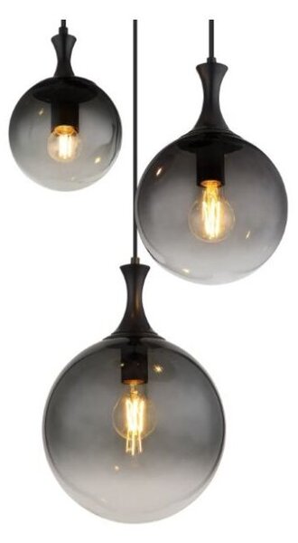 GLOBO 15885-3H DALTON závesné svietidlo D390mm 3xE27 čierna, dymová