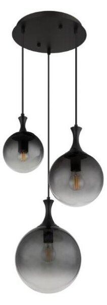 GLOBO 15885-3H DALTON závesné svietidlo D390mm 3xE27 čierna, dymová