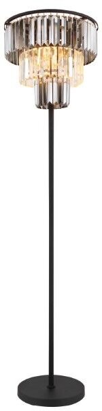 GLOBO 15695S NAXIS stojacia lampa V1600mm 3xE27 čierna, dymová, priehľadná