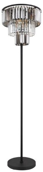 GLOBO 15695S NAXIS stojacia lampa V1600mm 3xE27 čierna, dymová, priehľadná