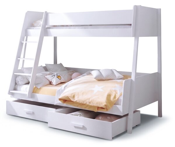 Poschodová posteľ s úložným priestorom Moritz 120x200 - biela