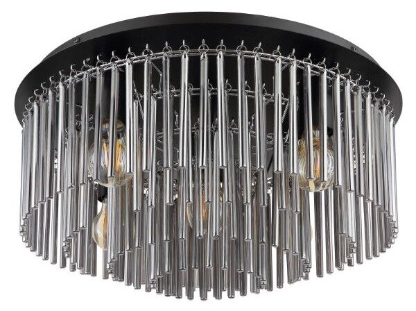 GLOBO 15698D1 GORLEY stropné svietidlo D500mm 5xE27 čierna, dymová