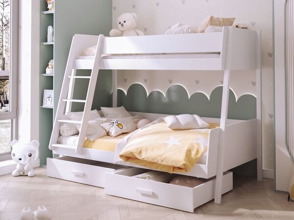 Poschodová posteľ s úložným priestorom Moritz 120x200 - biela