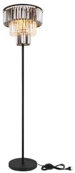 GLOBO 15695S NAXIS stojacia lampa V1600mm 3xE27 čierna, dymová, priehľadná