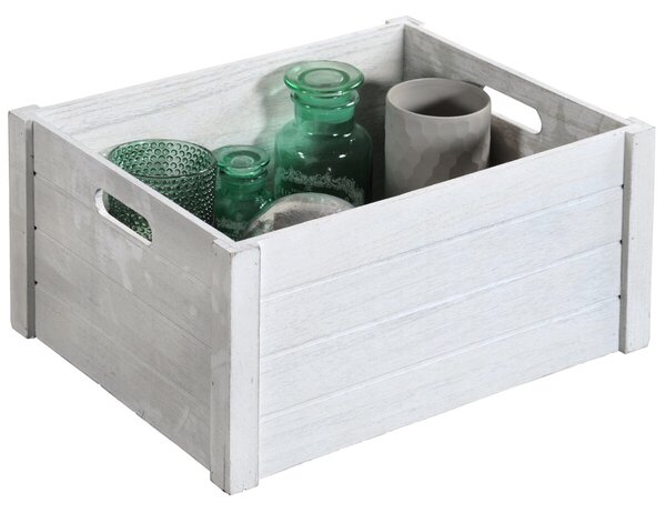 Úložný box 40,5 x 30,5 x 20 cm, topoľová preglejka, antická biela KESPER 66452