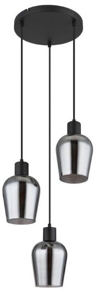 GLOBO 15627-3 RYAN závesné svietidlo D285mm 3xE27 čierna, dymová