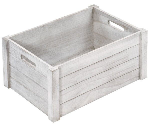 Úložný box 40,5 x 30,5 x 20 cm, topoľová preglejka, antická biela KESPER 66452