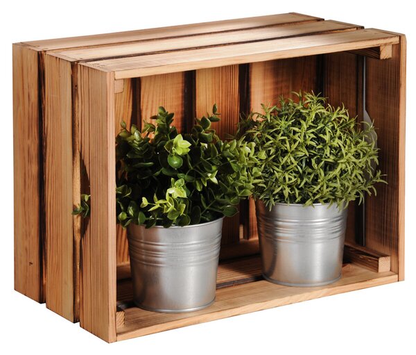 Stohovateľný úložný box 40 x 30 x 23 cm, borovicové drevo KESPER 69604