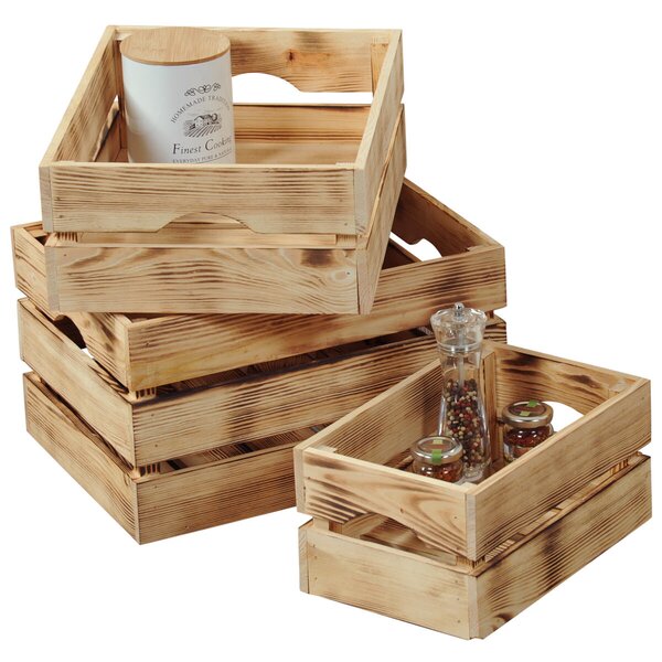 Stohovateľný úložný box 30 x 20 x 15 cm, borovicové drevo KESPER 69404