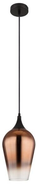 GLOBO 15552H1 LAVUS závesné svietidlo D180mm 1xE27 čierna, priehľadná medená