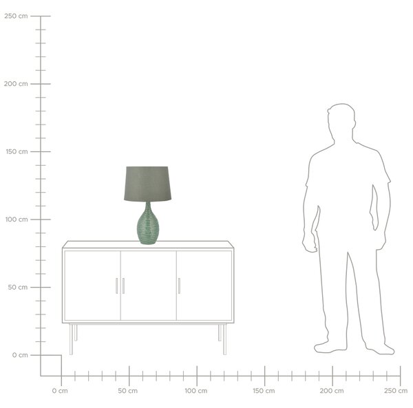 Stolná lampa zelená keramická 57 cm látková tieniaca váza v tvare kábla s vypínačom Moderný minimalistický štýl