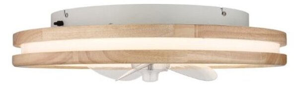 GLOBO 03650 GATIAN stropné svietidlo s ventilátorom D500mm LED 30W/2250lm 2700-6500K biela, drevo, diaľkový ovládač