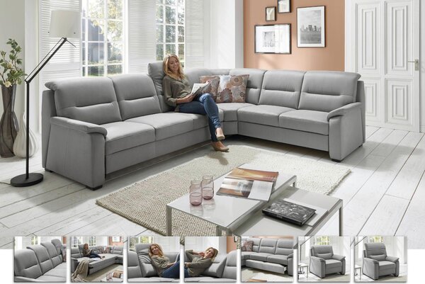 ROHOVÁ SEDAČKA, textil, sivá Beldomo Comfort - Sedačky