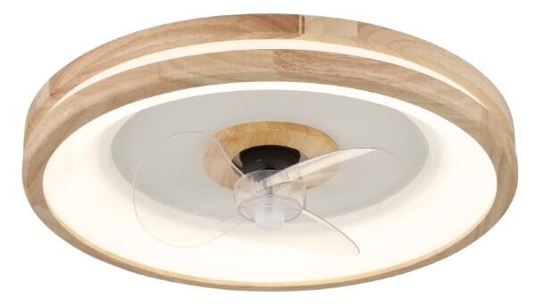 GLOBO 03650 GATIAN stropné svietidlo s ventilátorom D500mm LED 30W/2250lm 2700-6500K biela, drevo, diaľkový ovládač