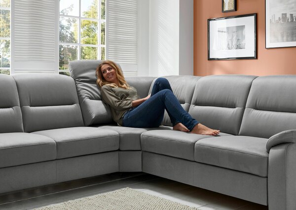 ROHOVÁ SEDACIA SÚPRAVA, textil, sivá Beldomo Comfort - Sedačky