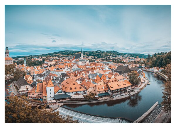 Sklenený obraz - Český Krumlov (70x50 cm)