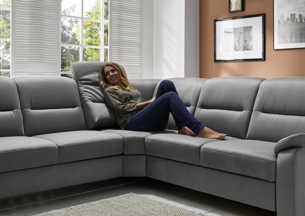 ROHOVÁ SEDACIA SÚPRAVA, textil, sivá Beldomo Comfort - Sedačky