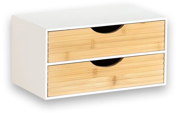 Organizér s 2 zásuvkami, biely/prírodný KESPER 58962