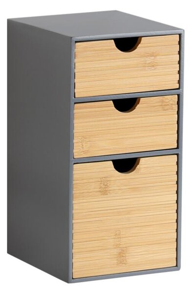 Organizér s 3 zásuvkami, sivý/prírodný KESPER 58965