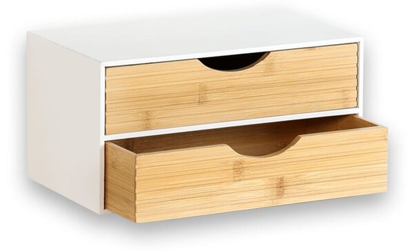 Organizér s 2 zásuvkami, biely/prírodný KESPER 58962