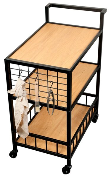 Servírovací vozík s 3 policami, 60 x 38 x 79 cm KESPER 27860