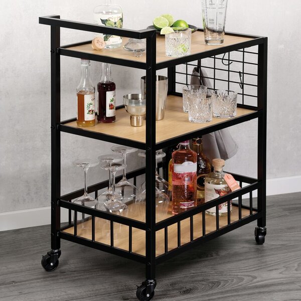 Servírovací vozík s 3 policami, 60 x 38 x 79 cm KESPER 27860