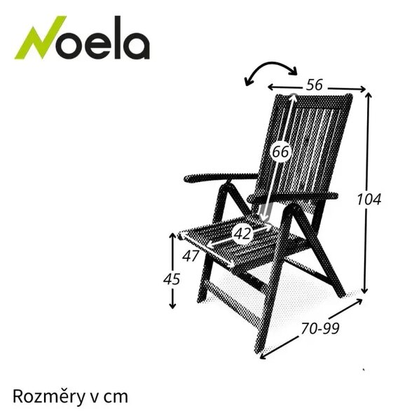 Viet Polohovacie kreslo, akácia, hnedá NOELA 345183