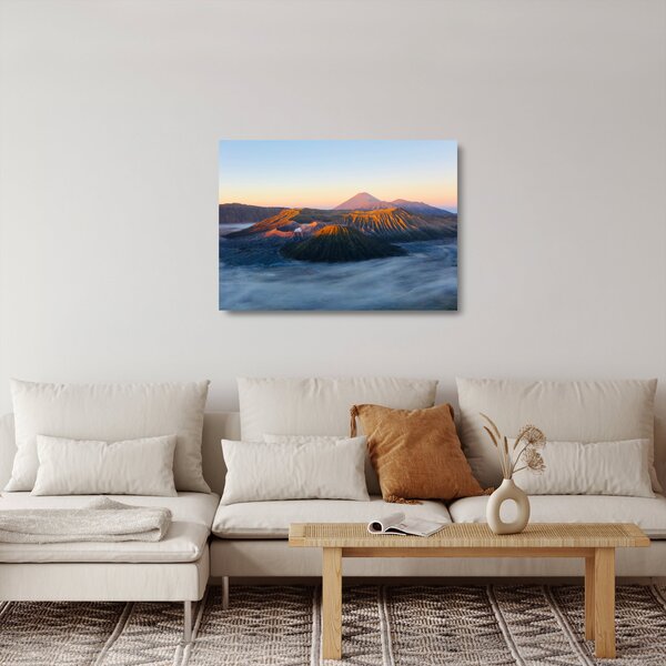 Sklenený obraz hory Bromo v Indonézii (70x50 cm)