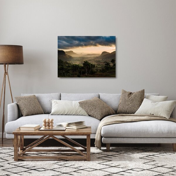 Sklenený obraz - Kubánske vrcholky (70x50 cm)