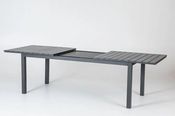 Grande Lungo XXL Záhradný rozkladací stôl 200/260 x 90 cm, hliník/artwood, čierny NOELA 34570522