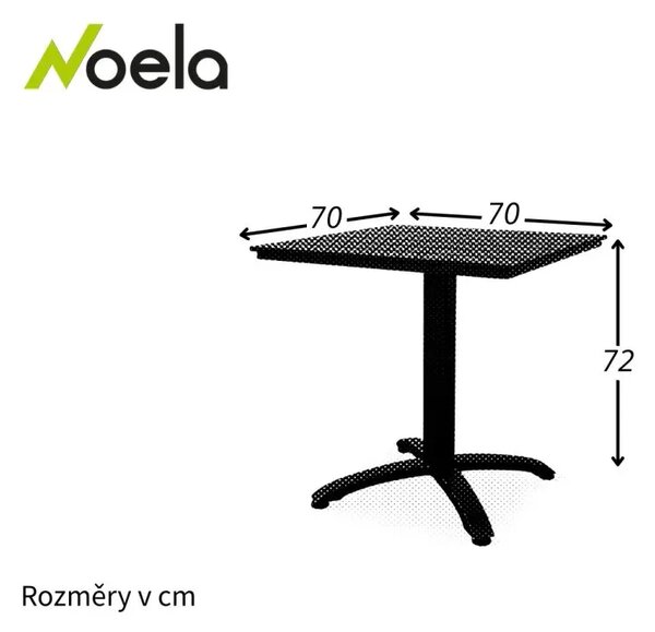 Ristorante Záhradný stôl 70 x 70 cm, hliník/artwood, čierny NOELA 34570788