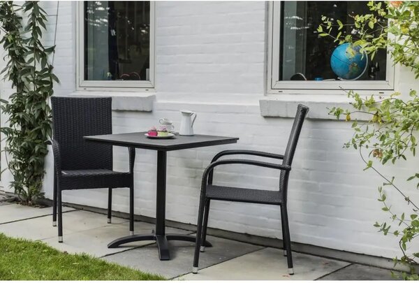 Ristorante Záhradný stôl 70 x 70 cm, hliník/artwood, čierny NOELA 34570788