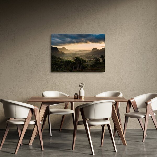 Sklenený obraz - Kubánske vrcholky (70x50 cm)