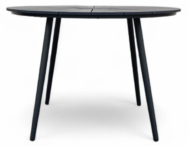 Wilder Záhradný stôl Ø 105 cm, oceľ/artwood, čierny NOELA 34570791