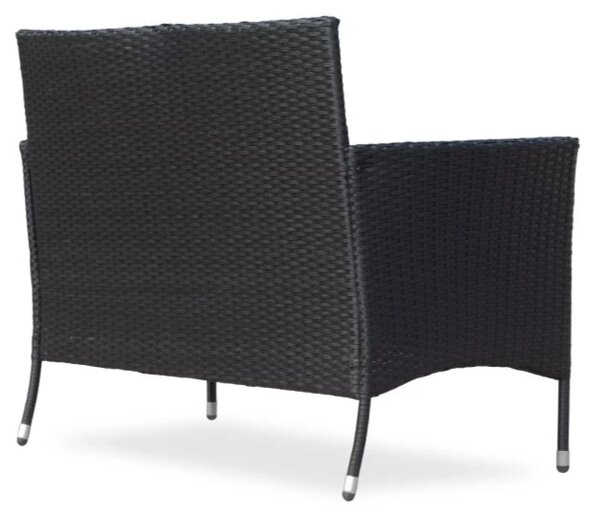 Bali Záhradná lavica 116 cm, umelý ratan, čierna NOELA 3457063