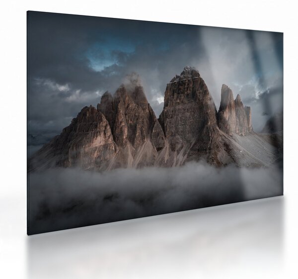 Sklenený obraz - Tri Zuby, Talianske Dolomity (70x50 cm)
