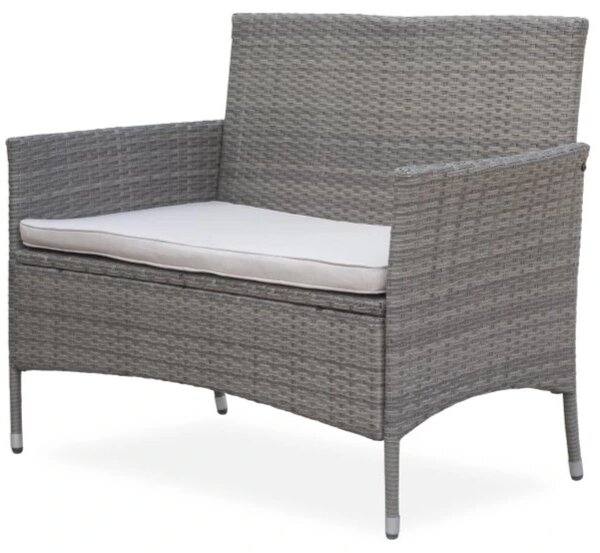 Bali Premium Záhradná lavica 116 cm, umelý ratan, šedohnedá NOELA 34570631