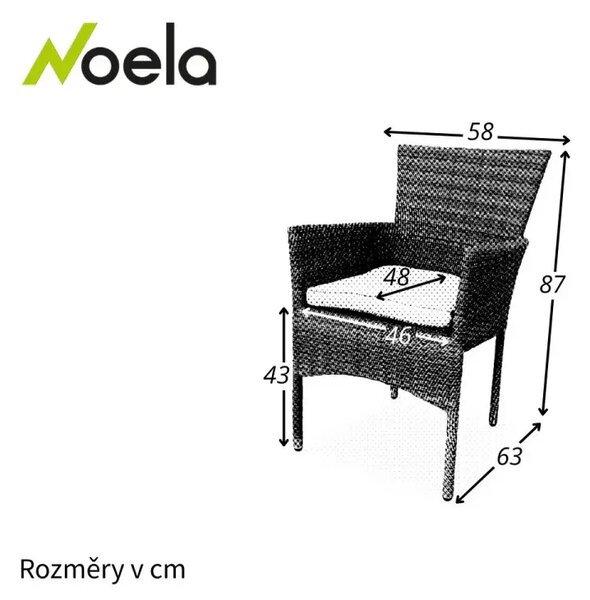 Bali Premium Záhradné stohovateľné kreslo, umelý ratan, sivohnedé NOELA 34570355