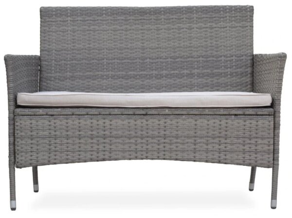 Bali Premium Záhradná lavica 116 cm, umelý ratan, šedohnedá NOELA 34570631