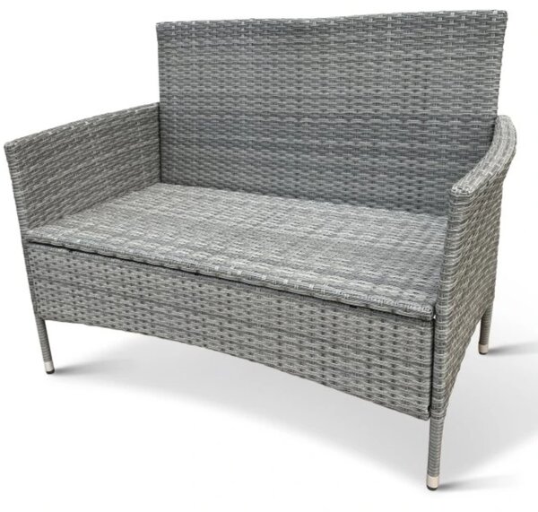 Bali Premium Záhradná lavica 116 cm, umelý ratan, šedohnedá NOELA 34570631