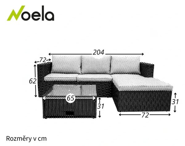 Relax Stockholm Zostava záhradného nábytku, umelý ratan, čierna/sivá NOELA 34570780