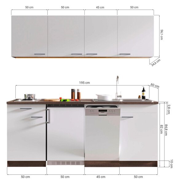KUCHYNSKÝ BLOK 195 cm Respekta - Online Only kuchyne, Online Only